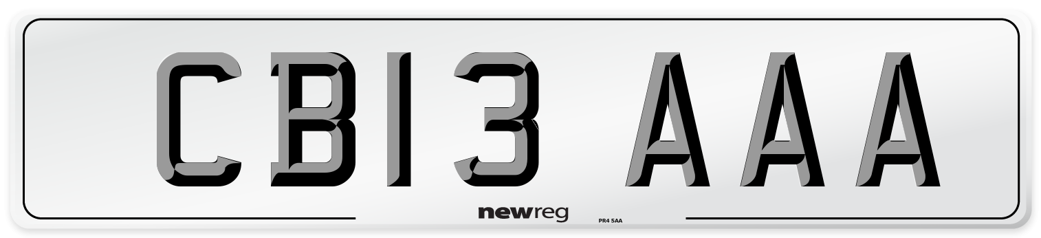 CB13 AAA Number Plate from New Reg
